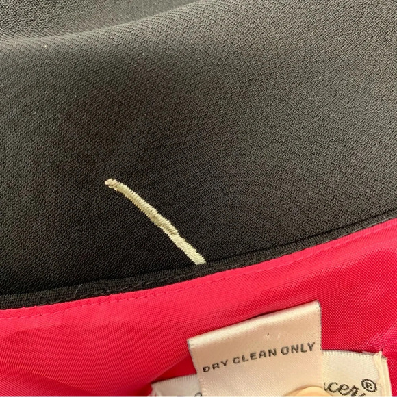 Vintage Sara Spencer Dress 10 Black Pink Embroidery Floral Cocktail Event Career - Picture 10 of 11